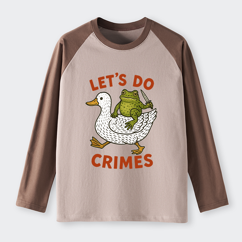 Tokyo-Tiger Frog Ready To Commit Crime Raglan Long Sleeve T-shirt