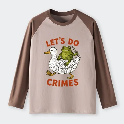 Tokyo-Tiger Frog Ready To Commit Crime Raglan Long Sleeve T-shirt