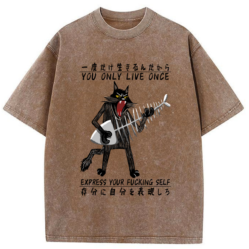 Tokyo-Tiger You Only Live Once Washed T-Shirt