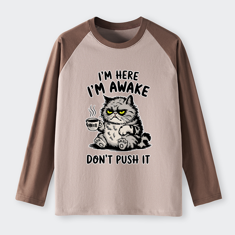 Tokyo-Tiger Tired Cat Raglan Long Sleeve T-shirt