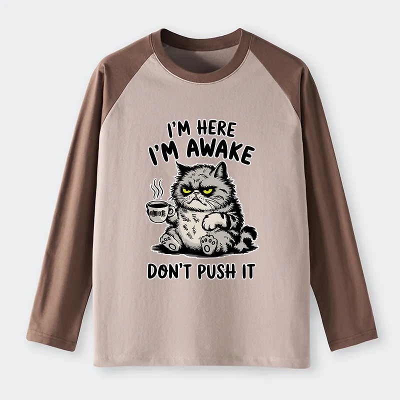 Tokyo-Tiger Tired Cat Raglan Long Sleeve T-shirt