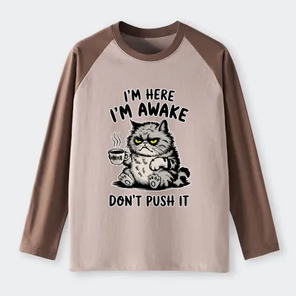 Tokyo-Tiger Tired Cat Raglan Long Sleeve T-shirt