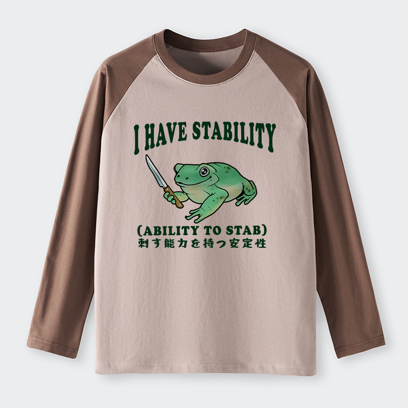 Tokyo-Tiger Mentally Stable Assassin Frog Raglan Long Sleeve T-shirt