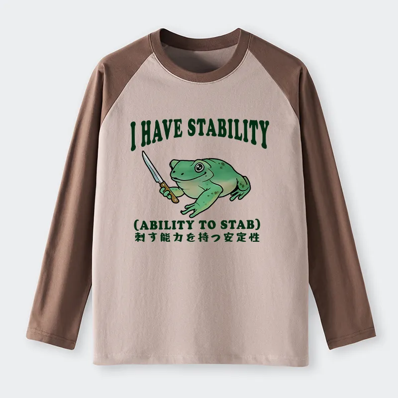 Tokyo-Tiger Mentally Stable Assassin Frog Raglan Long Sleeve T-shirt
