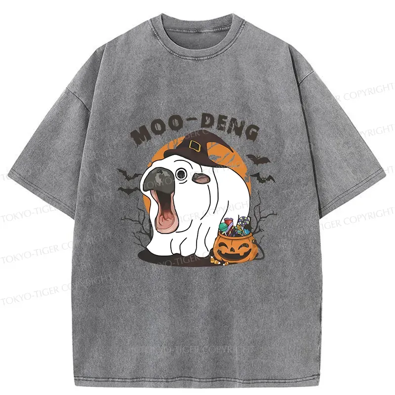 Tokyo-Tiger Halloween Moo Deng Washed T-Shirt