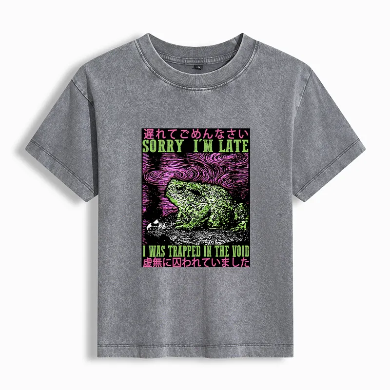 Tokyo-Tiger Frogs Trapped In The Void Washed T-shirt