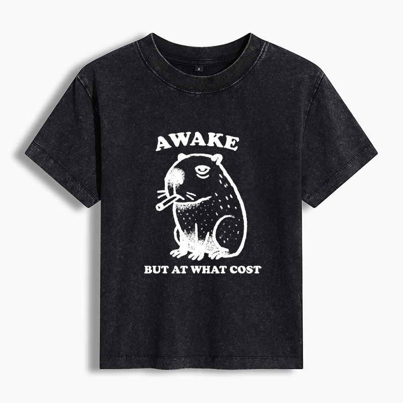 Tokyo-Tiger Smoking Capybara Washed T-shirt