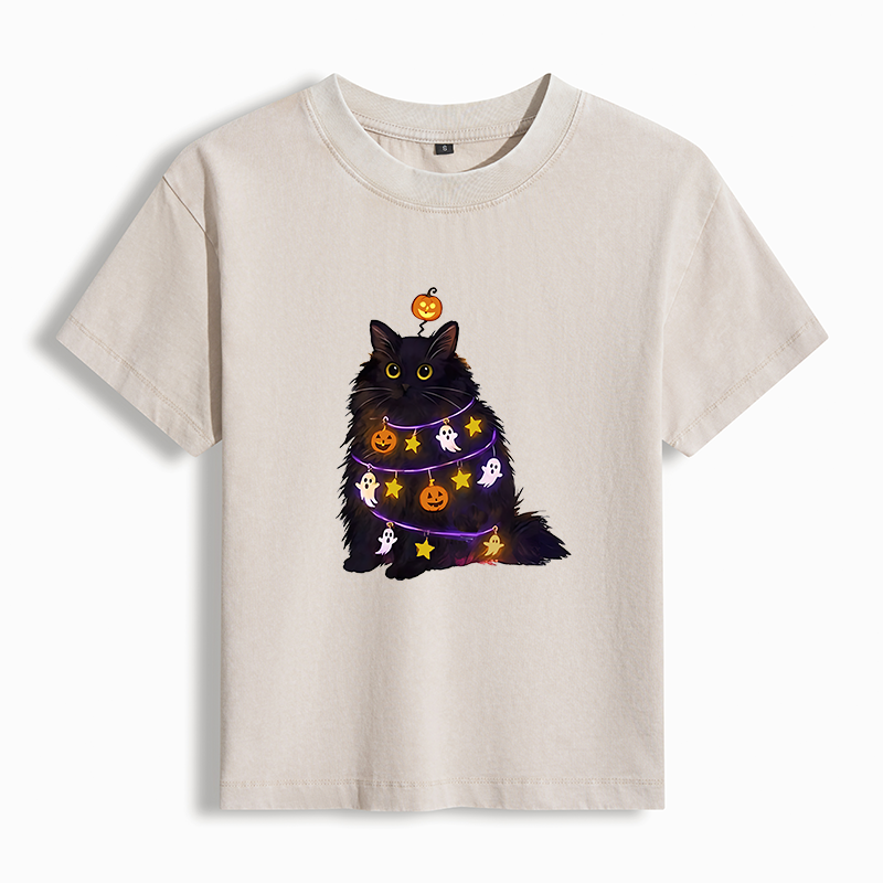Tokyo-Tiger Halloween Cat Washed T-shirt
