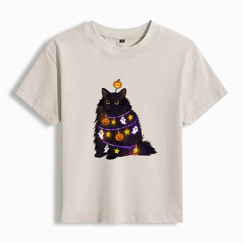 Tokyo-Tiger Halloween Cat Washed T-shirt