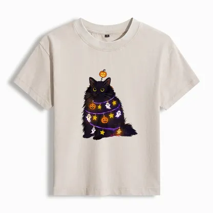 Tokyo-Tiger Halloween Cat Washed T-shirt