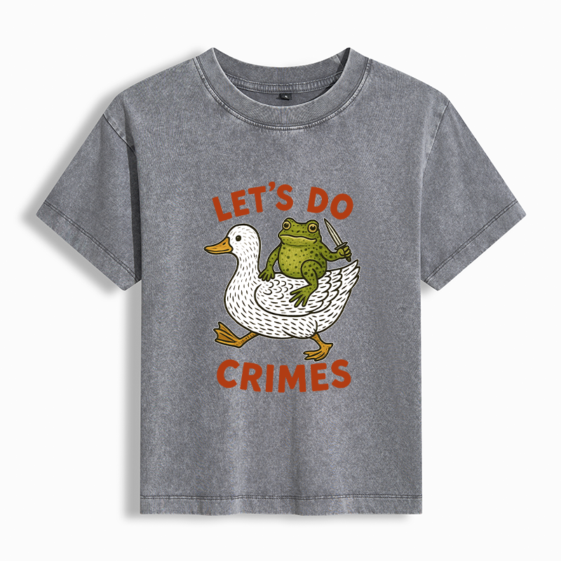 Tokyo-Tiger Frog Ready To Commit Crime Washed T-shirt