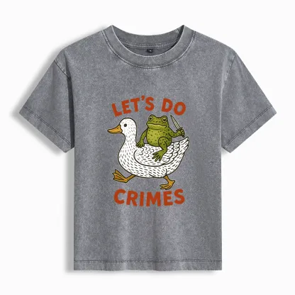 Tokyo-Tiger Frog Ready To Commit Crime Washed T-shirt