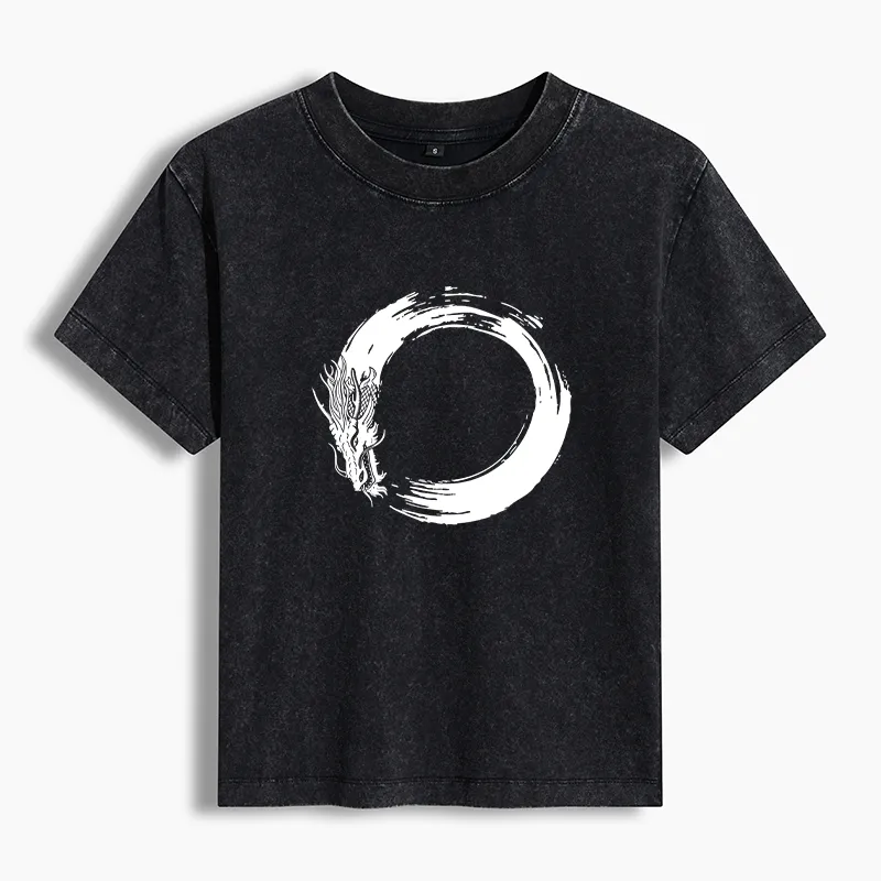 Tokyo-Tiger Dragon's Circle Washed T-Shirt Sale