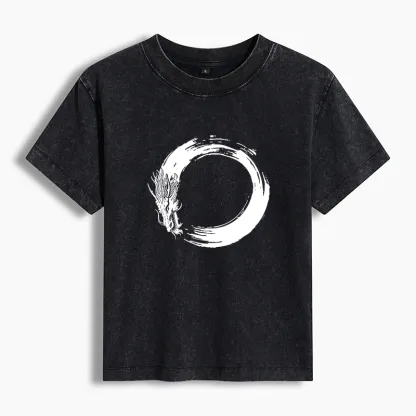 Tokyo-Tiger Dragon's Circle Washed T-shirt