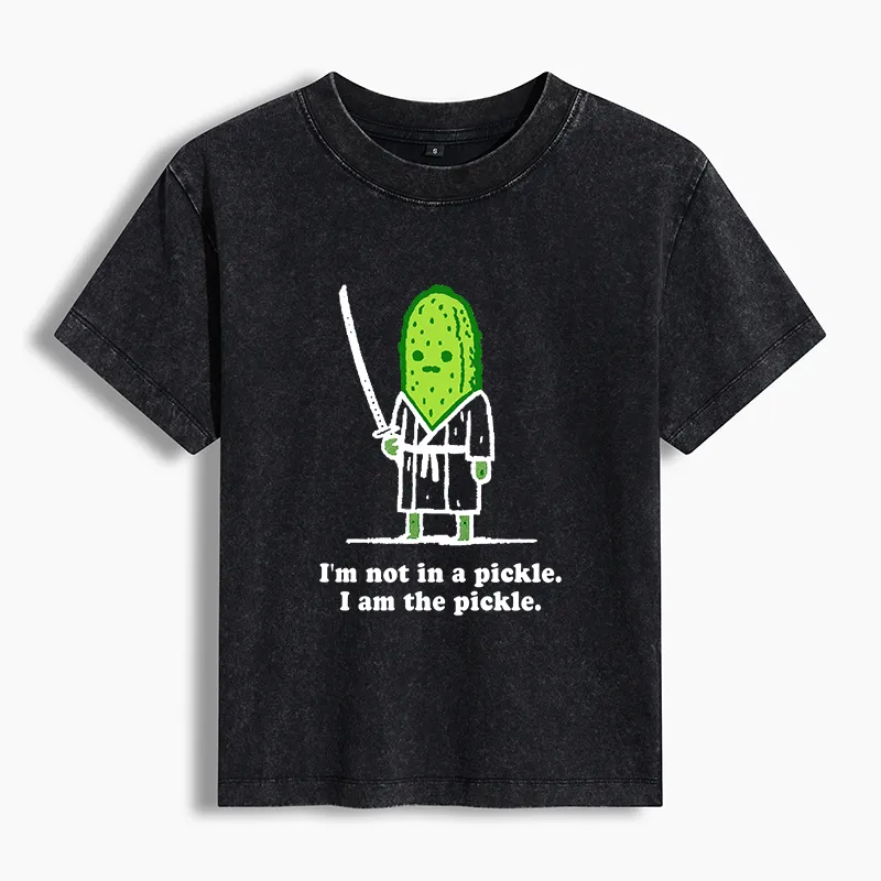 Tokyo-Tiger Funny Cucumber Samurai Washed T-Shirt Sale