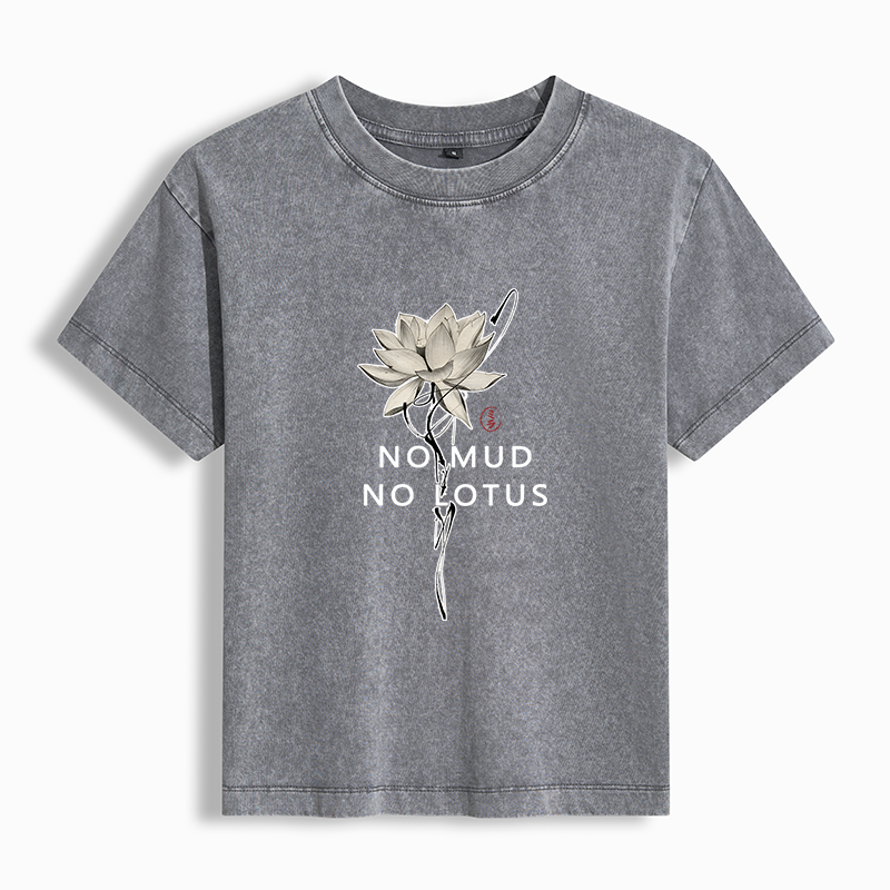 Tokyo-Tiger Japanese Zen Lotus Washed T-shirt