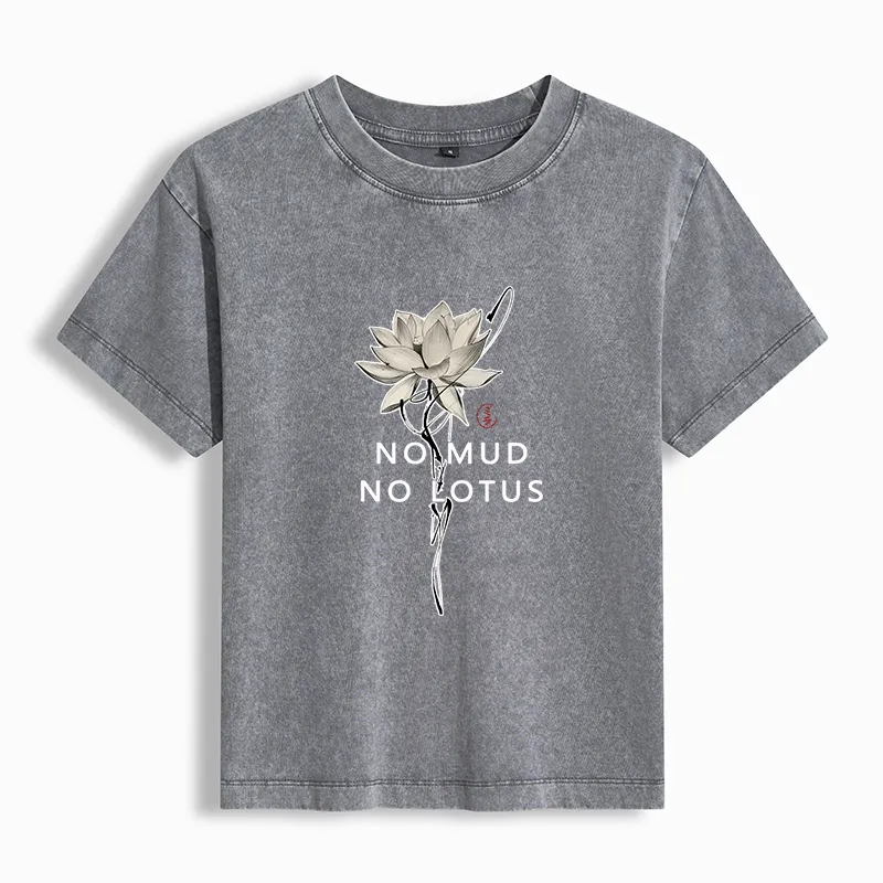 Tokyo-Tiger Japanese Zen Lotus Washed T-Shirt Sale