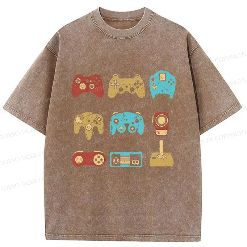 Tokyo-Tiger Game Controller Washed T-Shirt