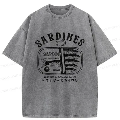 Tokyo-Tiger Delicious Canned Sardine Washed T-Shirt
