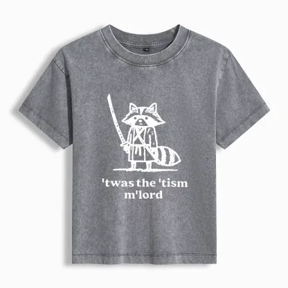 Tokyo-Tiger Focused Samurai Raccoon Washed T-shirt