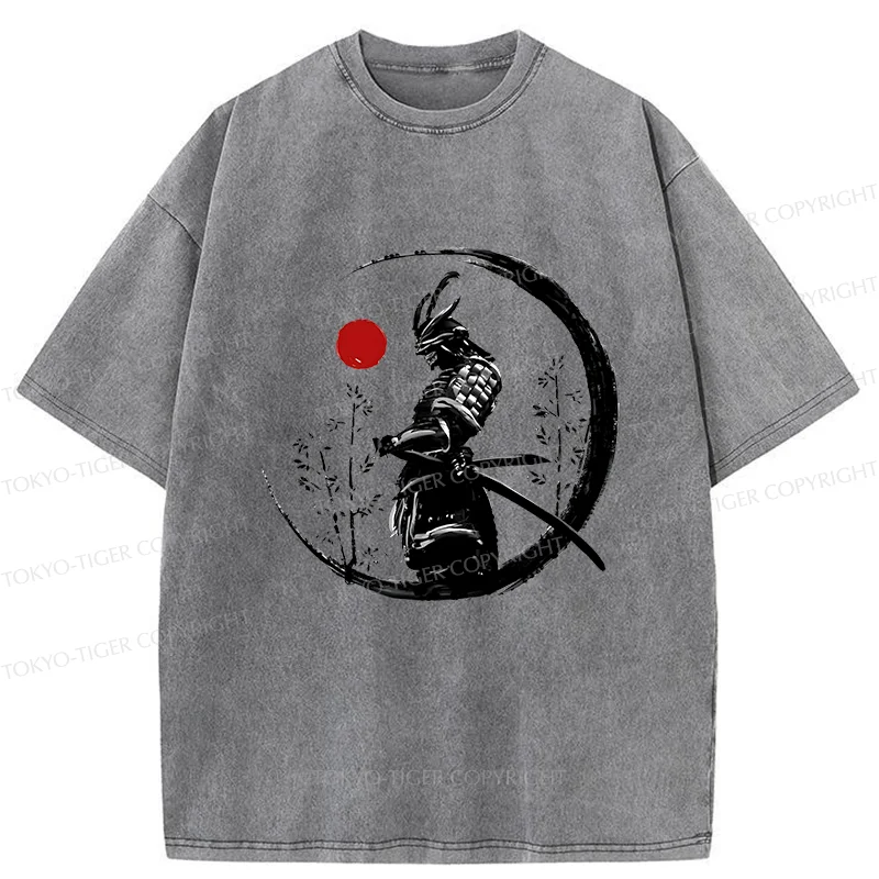 Tokyo-Tiger Bamboo Forest Samurai Washed T-Shirt