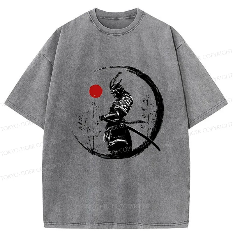 Tokyo-Tiger Bamboo Forest Samurai Washed T-Shirt