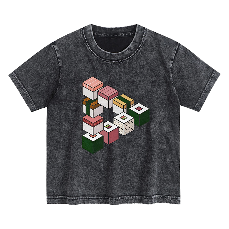 Tokyo-Tiger Infinite Loop Sushi Kids Washed T-Shirt Sale