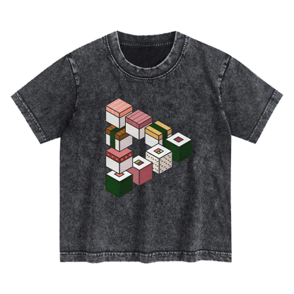Tokyo-Tiger Infinite Loop Sushi Kids Washed T-Shirt
