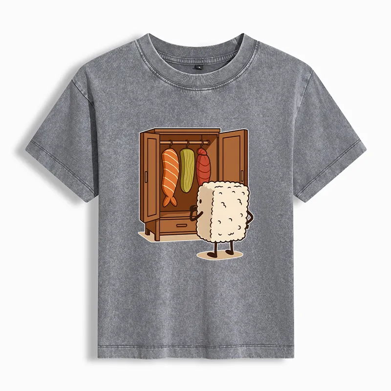 Tokyo-Tiger Sushi Pick Out Clothes Washed T-shirt