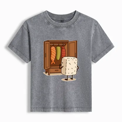 Tokyo-Tiger Sushi Pick Out Clothes Washed T-shirt