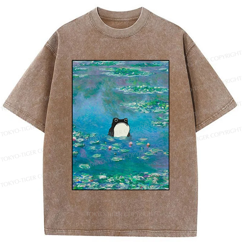 Tokyo-Tiger Frog In The Pond Washed T-Shirt