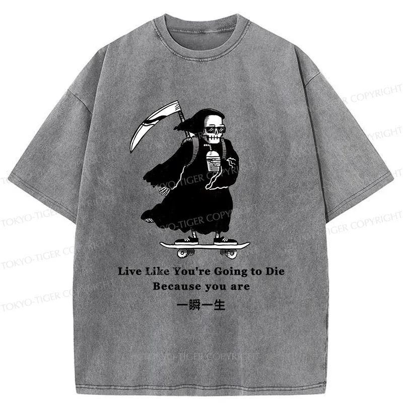 Tokyo-Tiger Death Skateboard Washed T-Shirt