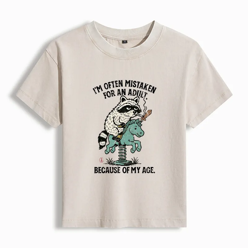 Tokyo-Tiger funny Raccoon and Horse meme Women's Washed T-Shirt Sale