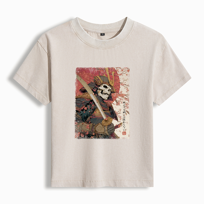 Tokyo-Tiger Samurai Under The Sakura Women's Washed T-shirt
