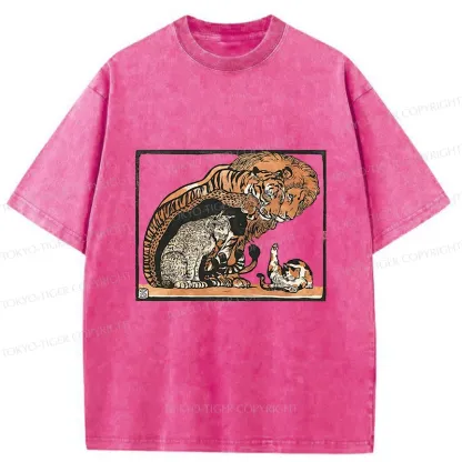 Tokyo-Tiger Adorable Felines Washed T-Shirt