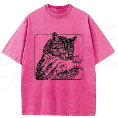 Tokyo-Tiger Vicious Cat Washed T-Shirt