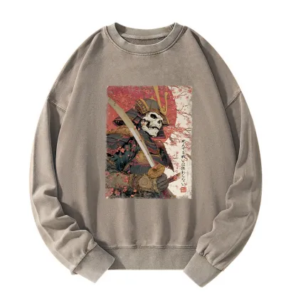 Tokyo-Tiger Samurai Under The Sakura Washed Sweatshirt