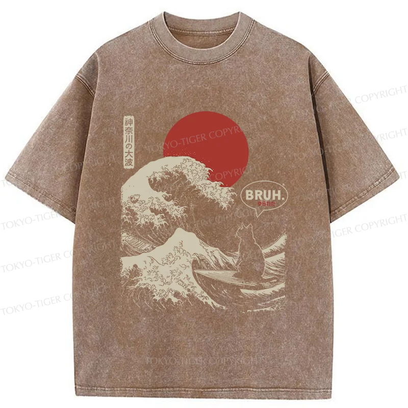 Tokyo-Tiger Bruh Cat Washed T-Shirt