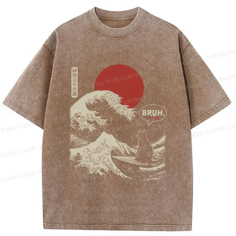 Tokyo-Tiger Bruh Cat Washed T-Shirt