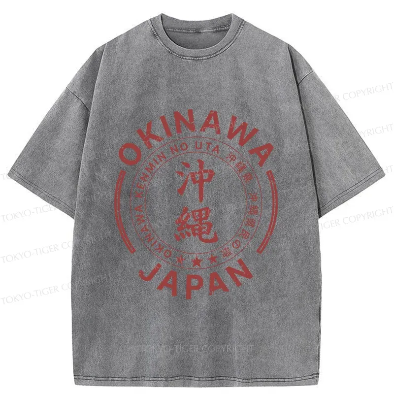Tokyo-Tiger Retro Japan Okinawa Washed T-Shirt