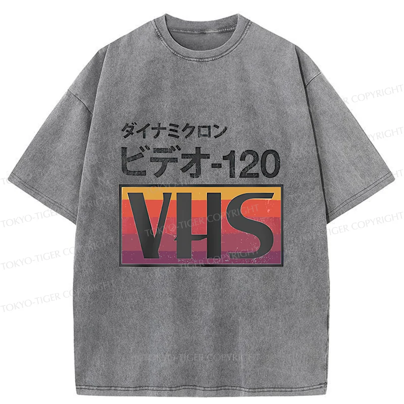Tokyo-Tiger Retro Japanese VHS Washed T-Shirt