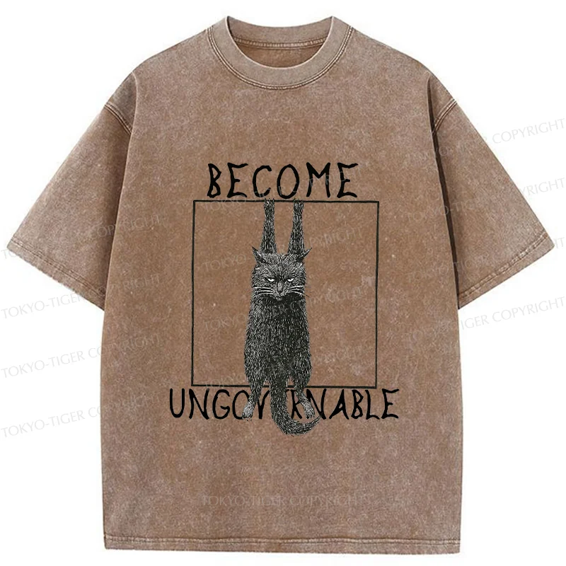 Tokyo-Tiger Uncontrolled Black Cat Washed T-Shirt