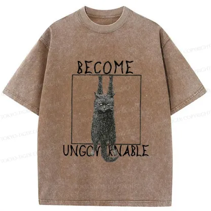 Tokyo-Tiger Uncontrolled Black Cat Washed T-Shirt