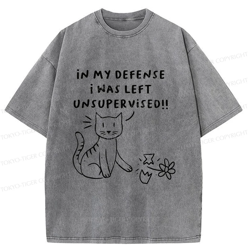 Tokyo-Tiger Cat Breaking The Vase Washed T-Shirt