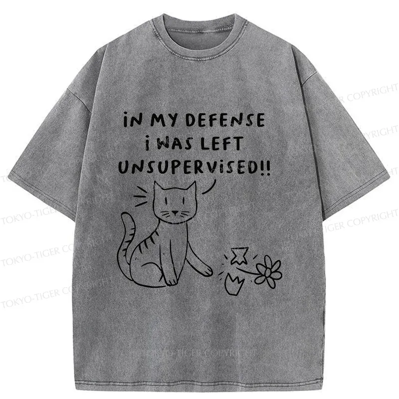 Tokyo-Tiger Cat Breaking The Vase Washed T-Shirt