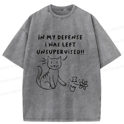 Tokyo-Tiger Cat Breaking The Vase Washed T-Shirt