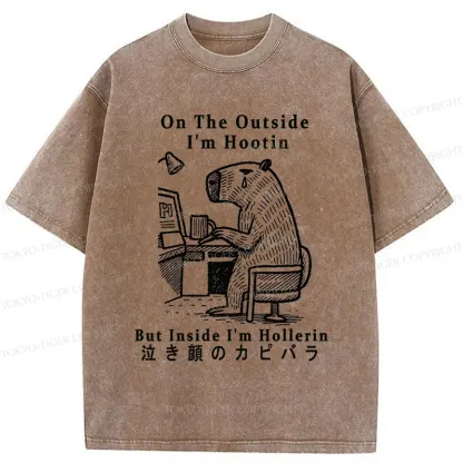 Tokyo-Tiger Capybara Screams Inside Washed T-Shirt