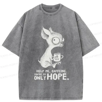 Tokyo-Tiger Caffeine In Need Washed T-Shirt