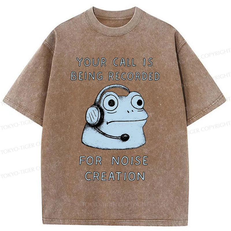 Tokyo-Tiger Funny Phone Records Frog Washed T-Shirt