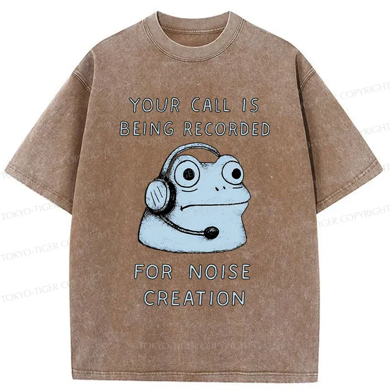 Tokyo-Tiger Funny Phone Records Frog Washed T-Shirt
